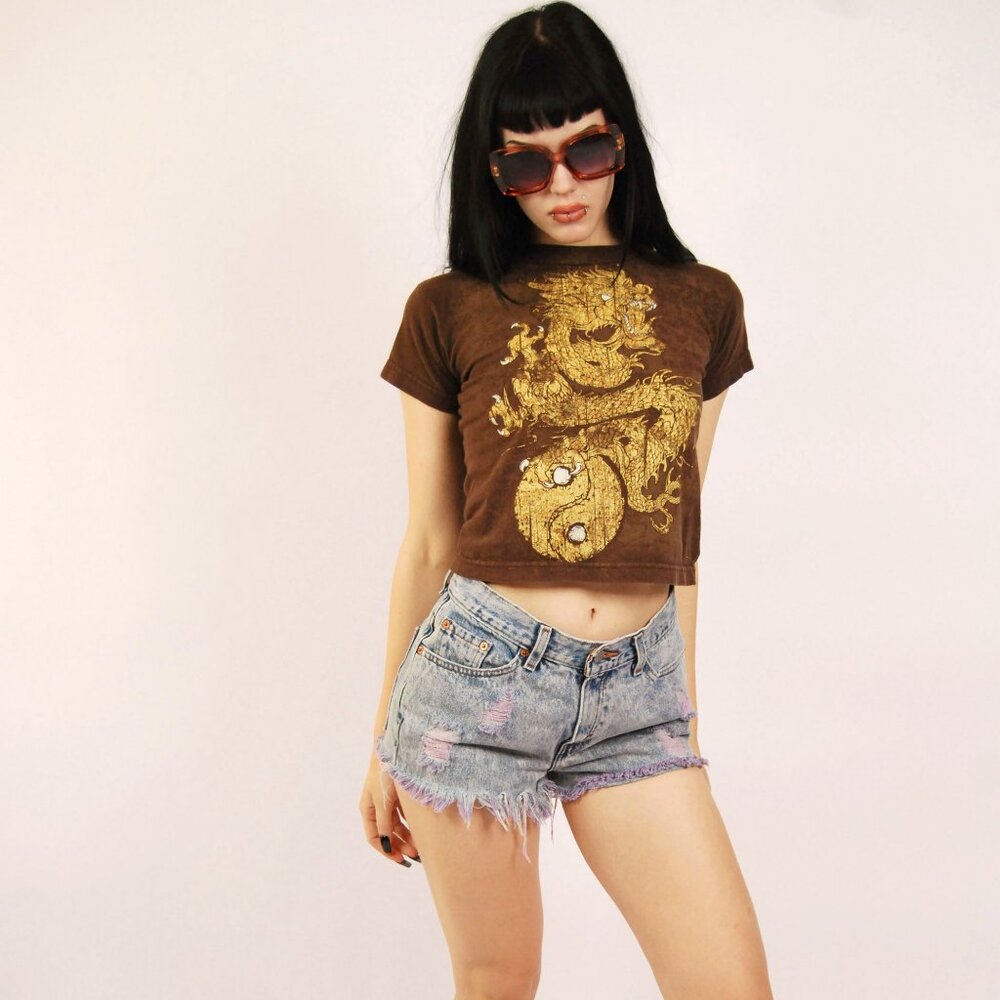 90s Distressed Denim Shorts Levis (9) stone wash vintage women cutoff high waist - Picture 1 of 9